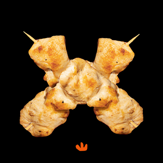 Lo spiedino di petto di pollo cotto